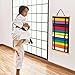 Winartton 12Belts Karate Belt Display Rack with Bamboo Frame, Felt Taekwondo Belt Display, Martial Art Belt Display Holder for Martial Art Learner, Not Easily Deformed Surprise Choice (Stud Included)
