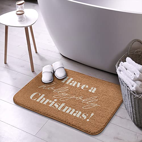 Bathroom Rug Bath Rugs Merry Christmas Decor Bath Mat Non-Slip Design Microfiber Thick Shaggy Water Absorbent Soft Machine Washable Floor Mat Bathroom Rugs For Bathroom Shower #TOP4