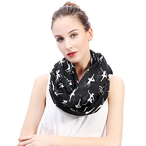Lina & Lily Ballerinas Dancers Print Women's Infinity Scarf Lightweight
