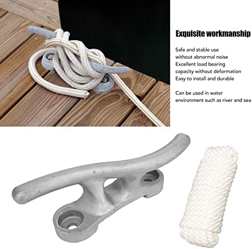12in Aluminum Dock Cleat Nylon Dockline Mooring Rope, Aluminum Nylon Material, Universal Suitable Compatible with Watercraft Boat Canoe Yacht Kayaks