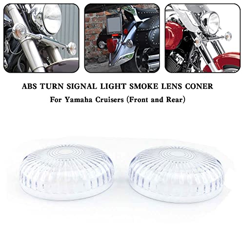 Areyourshop Turn Signal Light Lens Cover For Yamaha V-Star 1100/650 Classic/Custom/Midnight/Silverado, Road Star/Midnight/Silverado, V-Max, Virago 250/535/700 #TOP4