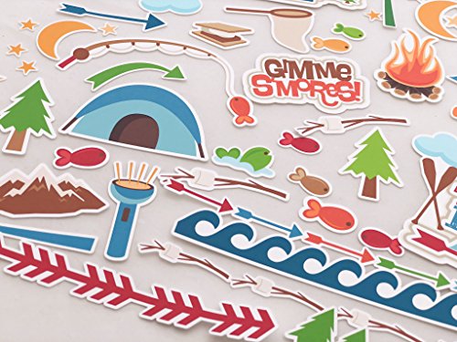 Paper Die Cuts - Happy Camper - Over 60 Cardstock Scrapbook Die Cuts - By Miss Kate Cuttables #TOP5