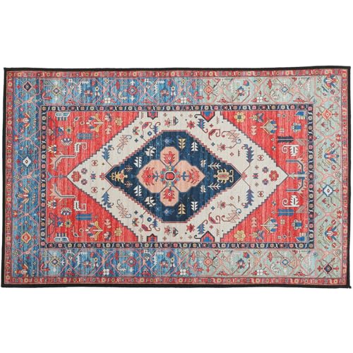 KAILIKETIY Alfombra Bohemia de Poliéster para Salón y Dormitorio, Confortable y Cómoda, Diseño Rústico y Estilo Boho Adecuado para Sala de Estar y Hotel 50x80 Cm
