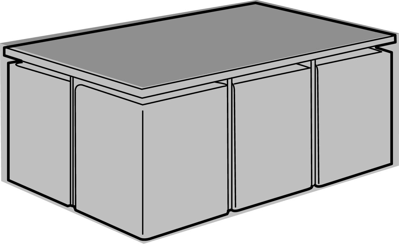 Garland Black 6 Seater Rectangular Cube Set Cover Garden Furniture Polyethylene Green
