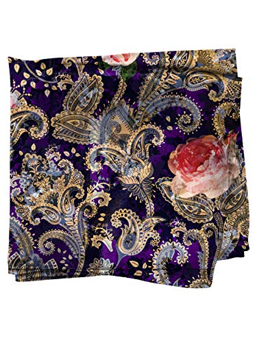 Image of BLACKSMITH Paisley and Floral Printed Italian Pocket Square for Men and Boys, for traditional Indian Wear like Bandhgala and Modi Jacket