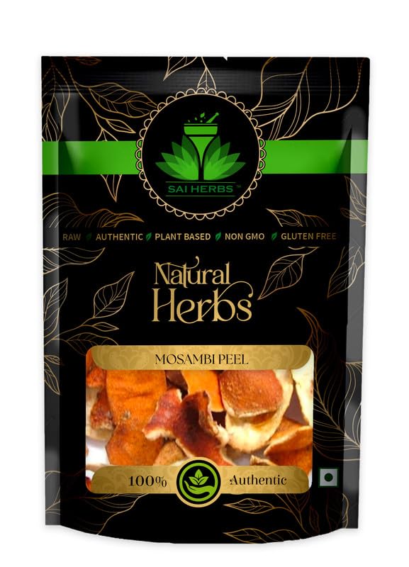 SAI HERBS Mosambi Peel Siddha - Mosambi Siddha Chilka - Mosami Chilkha Siddha - Face Care - Skin Whitening - Reduces Damaged Hair - For Scalp - Pure & Natural (500 Grams)