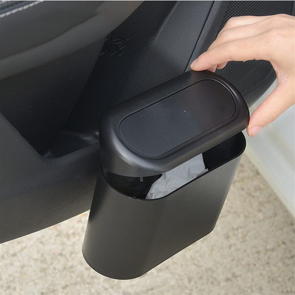 Car Trash Can Bin Organizer Garbage Dust Case Storage Box Black Square Pressing Holder Auto Interior Accessories