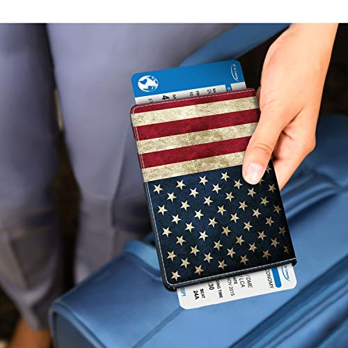 Image of FINTIE Passport Holder, Slim Travel Wallet RFID Blocking Card Case Cover Passport Cover Protector Essentials with Credit Card Slots for Women /Men | Slim