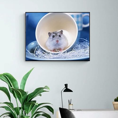 Miniatura 2 de Kit de pintura de diamantes 5D para adultos principiantes y principiantes de cristal de diamante completo punto de cruz arte para hámster decoración