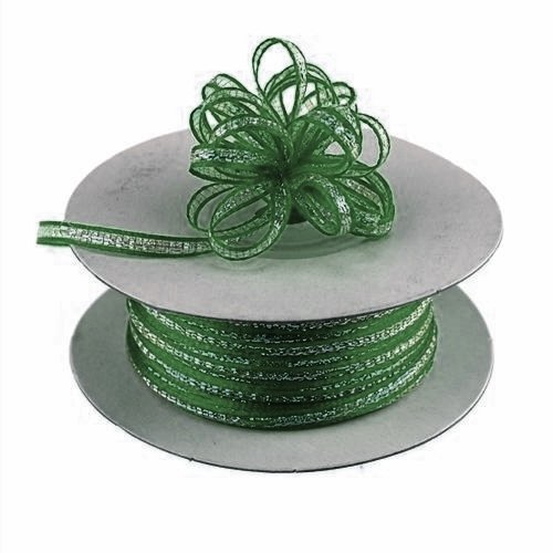 Ben Collection 1/8" X 50 Yards Iridescent Pull String Bows Ribbon (Hunter)