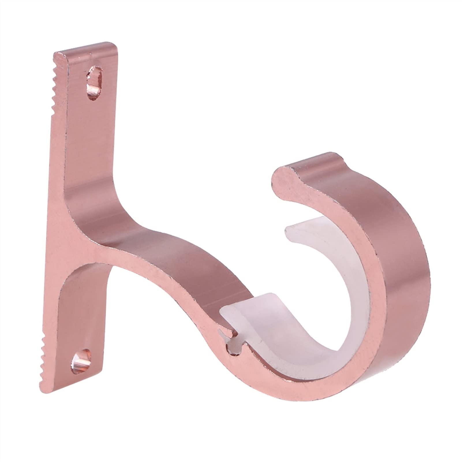 QWFVHJ Roman Pole Bracket Clamp,Curtain Rail Brackets,Support Hooks for Drapery Poles，Curtain Pole Brackets，Curtain Rod Single Bracket Top Mounting Bracket(Rose Gold)