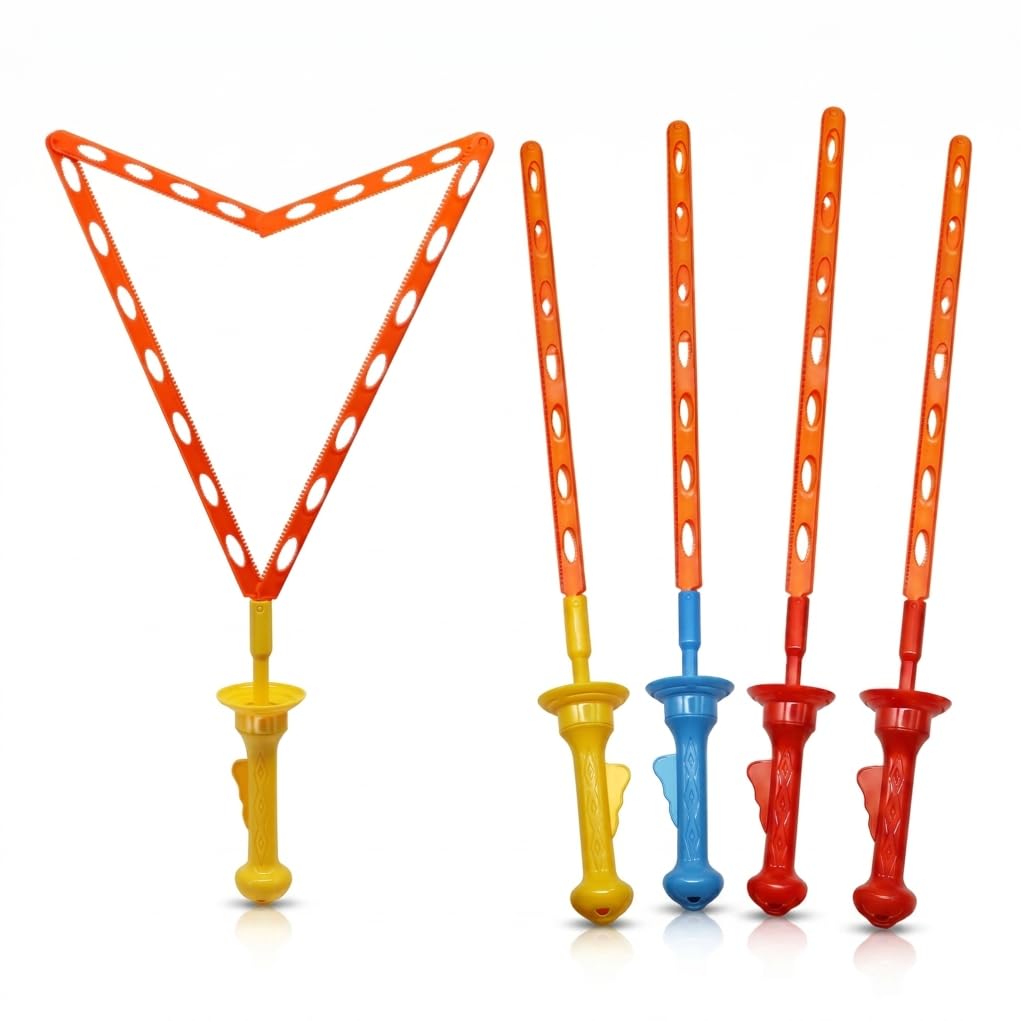 4PCS Big Bubble Wands, Sword-Shaped Bubble Wands for Kids Giant Wand with Big & Small Bubbles, 18 Inch, Random Color