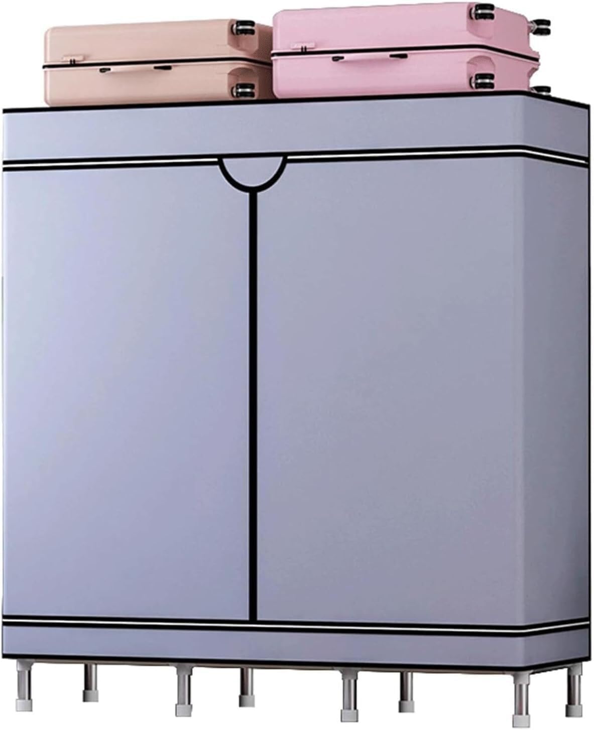 Armario Plegable de Acero Inoxidable, Armario for Dormitorio, Armario extraíble, Armario portátil Colgante