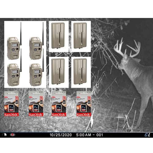 Cuddeback Cuddelink 4 Long Range IR Cameras Models J-1521 4 Battery Power Banks Models PW-3624 4 16GB SD Cards New