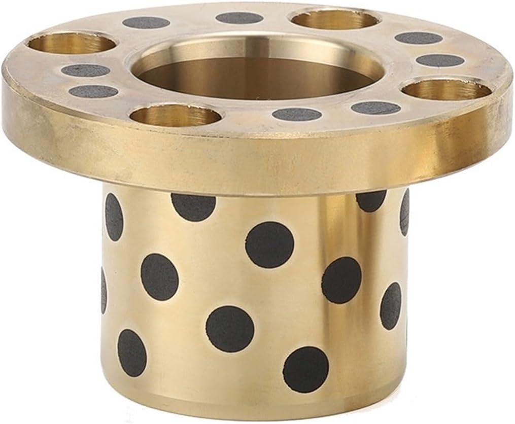 Graphite Brass Bushing, 30,35mm Inside Diameter Short Head Bolts Thrust Countersunk Flanged Brass Impregnated Graphite Oilless Bushing Linear 1Pcs(35x44x40-69x8)