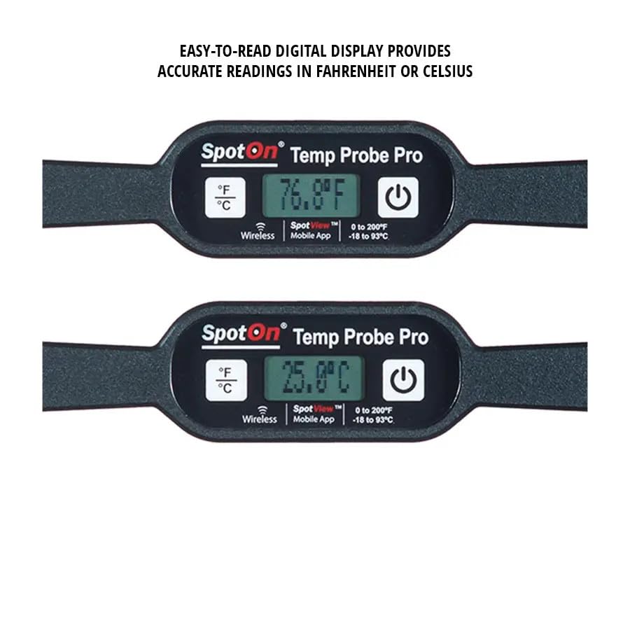 SpotOn Temp Probe Pro 36, Digital LCD Display, 36-Inch Stainless Steel Probe, -40°F to 185°F Range, ±1°F Accuracy, for Soil, Compost and Grain Temperature Measurement 42010