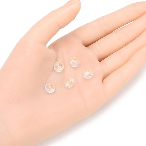 Miniatura 2 de Adabele - 25 cuentas de cristal sueltas con giro redondo plano y facetado de 0.315 in (0.315 in), transparente AB compatible con Swarovski Preciosa