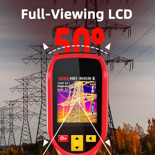 BSIDE Thermal Imaging Camera 240 x 240 Resolution Handheld Infrared Camera, 15 Thermal Palettes with 320 x 240 Full-Viewing TFT LCD for Home Inspection HVAC Electrical, 25Hz Refresh Rate, -4℉~1022℉