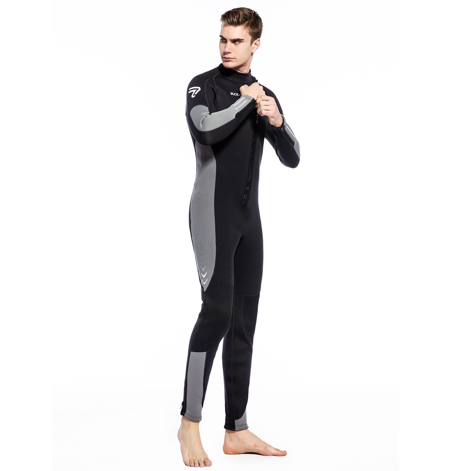 Traje de neopreno para hombre y mujer, 3 mm, con cremallera frontal, para buceo, surf, agua fría
