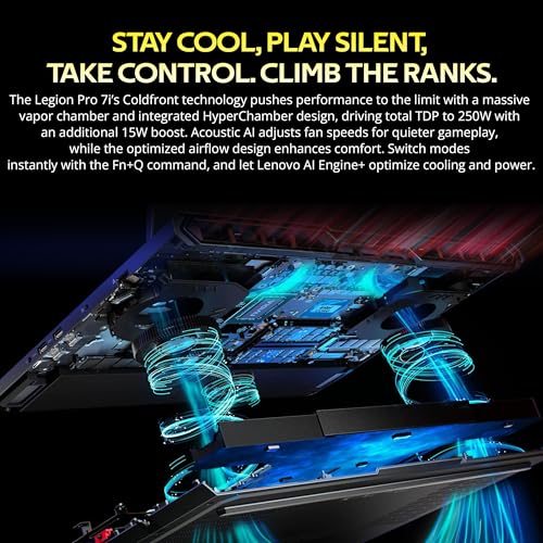 Image of Lenovo Legion Pro 7i 16 inch WQXGA OLED 240Hz Gaming Laptop, Intel Ultra 9 275HX, GeForce RTX 5090, 32GB DDR5, 2TB Storage(1TB SSD+1TB Docking Station Set), Backlit Keyboard, WiFi 7, Win 11 Pro, Black