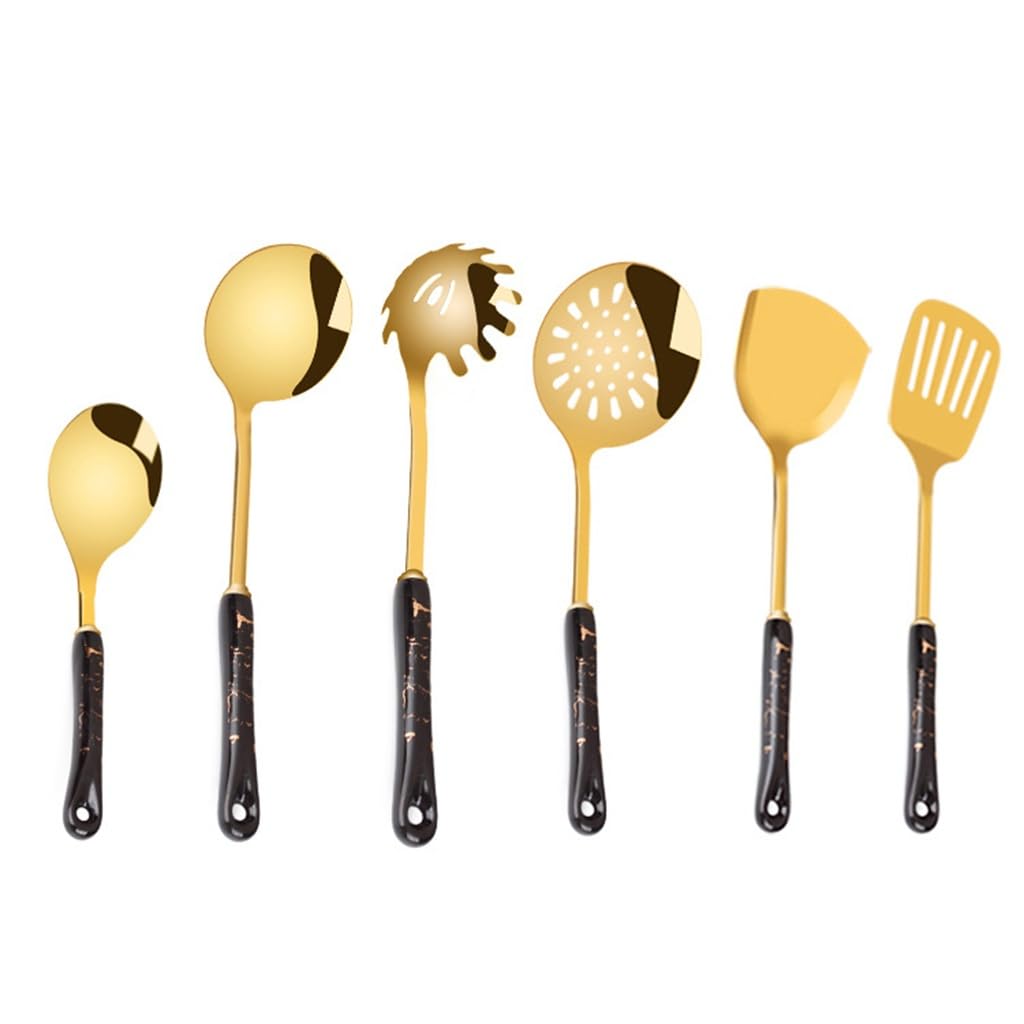 MYUYEE Kitchenware Set Ceramic Handle Stainless Steel Spatula Cooking Spatula Spoon Soup Ladle Kitchen Utensils