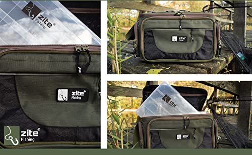 Zite Fishing Angeltasche mit Boxen Groß – Umhängetasche als Angelkoffer-Rucksack Alternative mit 4 Köder-Boxen – Bild 8