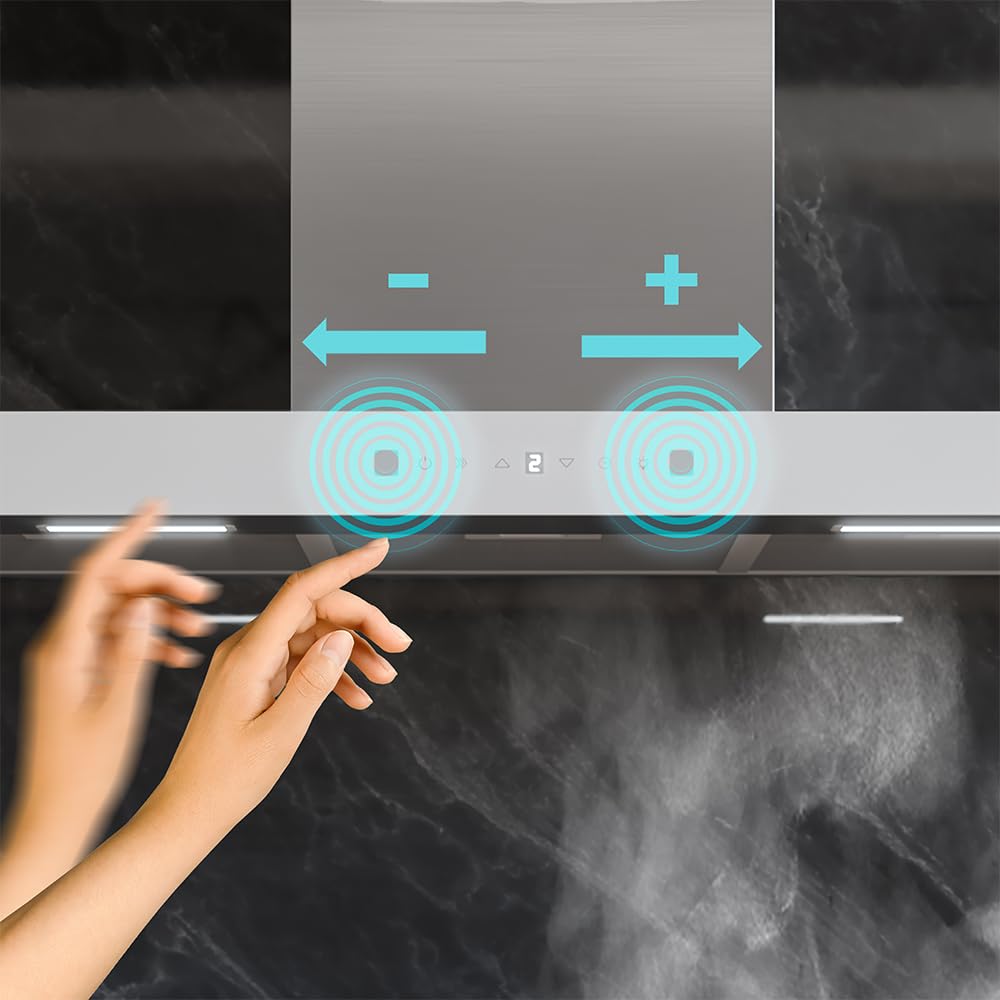 Cecotec Hotte Aspirante Flux TT 905500 Glass White A++ 90 cm 70W 550m3/h Commande Tactile LED