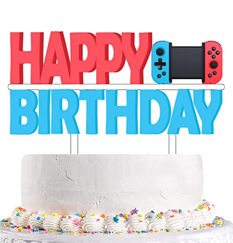 Yuezoloz Video Game Cake Toppers, Game Controller Theme Cake Decorations,Birthday Cake Decorations Picks for Boys Gaming Themed Birthday Party