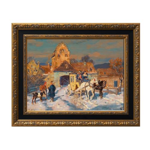 FOLKOR 2.6 Wide Vintage Frame for 24x36 Rococo Abstract Paintings DIY Ornate Frames for Art Lover Housewarming Birthday Wedding Grandparents Teacher Gift No Cover & Backing (Black Gold)