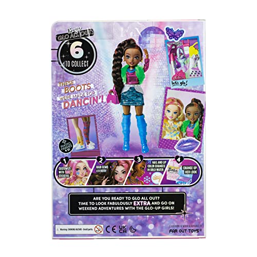 Far Out Toys Glo-Up Girls Season 2 Kenzie African American Girl Fashion Doll, Dazzling Jewelry, Hair Gems, Accessories, Fashions, Face Stickers, Makeup, Nails #TOP4