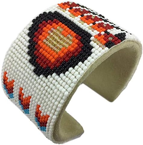 Handmade Beaded Jewelry Set White Red Necklace Earrings Bracelet (Red Bear Paw) - Image 2