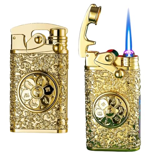 Encendedor Doble Arco Eléctrico y Antorcha Vintage Dorado