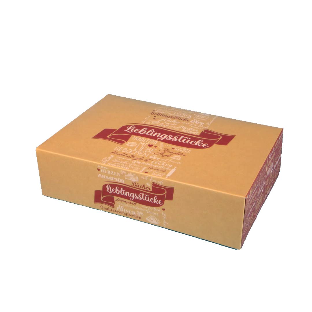 Pro DP 100 Tortenkartons Cakeboxen Transportbox für Kuchen & Gebäck Lieblingsstücke braun fettdicht 31x22x8cm
