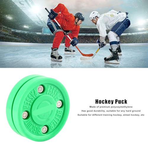 Disco de Hóquei No Gelo, Disco Verde Durável de Treinamento de Hóquei de Rua Com 7,5 Cm de Diâmetro