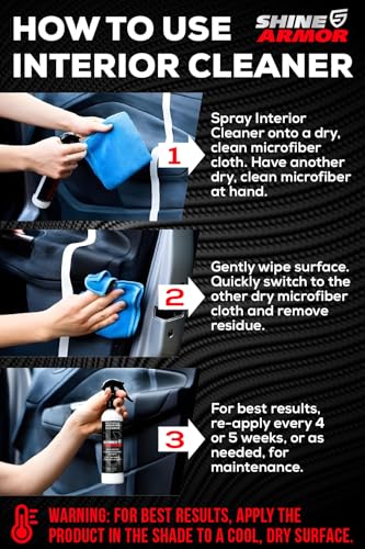 Image of Shine Armor Car Detailing Bundle - Fortify Quick Coat Ceramic Waterless Wash & Interior Cleaner - Complete Automotive Care Kit for Mirror Shine Paint Protection & Deep Interior Cleaning - 2 Pack