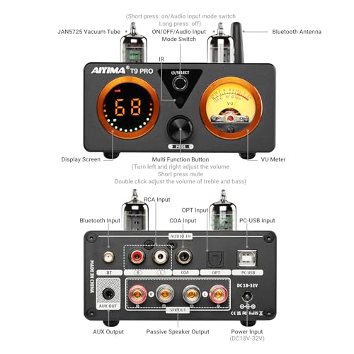AIYIMA T9PRO 200W 2.1 Channel TPA3250 Tube Bluetooth DAC Stereo Amplifier by AIYIMA - Used condition - Image 2