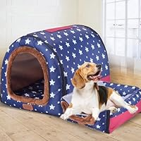 Extra groot hondenhuis luxe grote hondenkennel, XL grote hondenkennel huis bed kattengrot huisdieropvang voor grote middelgrote honden binnen buiten ( XL (75 x 57 x 55 cm), K
