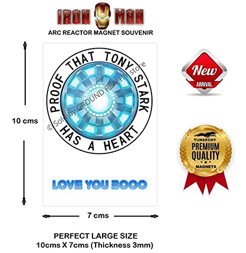 Image of Superhero Ironman Arc Reactor Nanotech Waterproof Digital Picture Magnet. Large Size 10cms x 7cms; Multi Color 1 Piece Ironman Arc Reactor Office Fridge Magnet. Iron Man Gift Souvenir AV-13