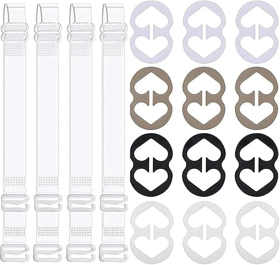 Image of Bra Strap Clips,12 Bra Clips and Bra Straps Holder Women's Black,White,Beige for Full Cup Size
