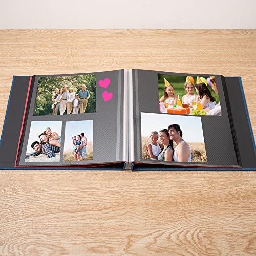 HoneyTolly Fotoalbum, selbstklebend, 7,9 x 12,7 cm, 10,2 x 15,2 cm, 15,2 x 10,6 cm, 40 schwarze selbstklebende Seiten, Leineneinband… – Ansicht 2