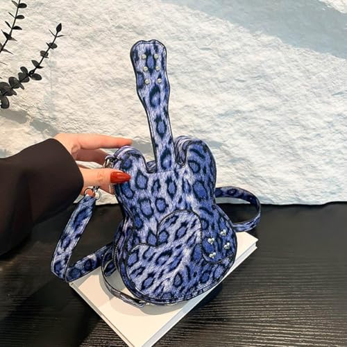 Sac à main guitare léopard idéal pour le shopping et sorties