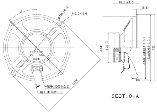 北日本音響 フルレンジスピーカー F00116H1
