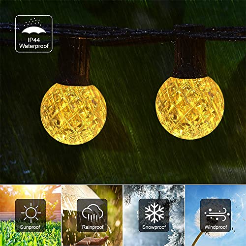 Anmossi Solar String Light,50Ft/15.5M Festoon Lights Outdoor,Solar Garden Lights with Remote Control,25 Shatterproof Plastic Bulbs,2700K Warm White,IP44 Waterproof,for Outside,Party,Wedding,Garden - Image 3