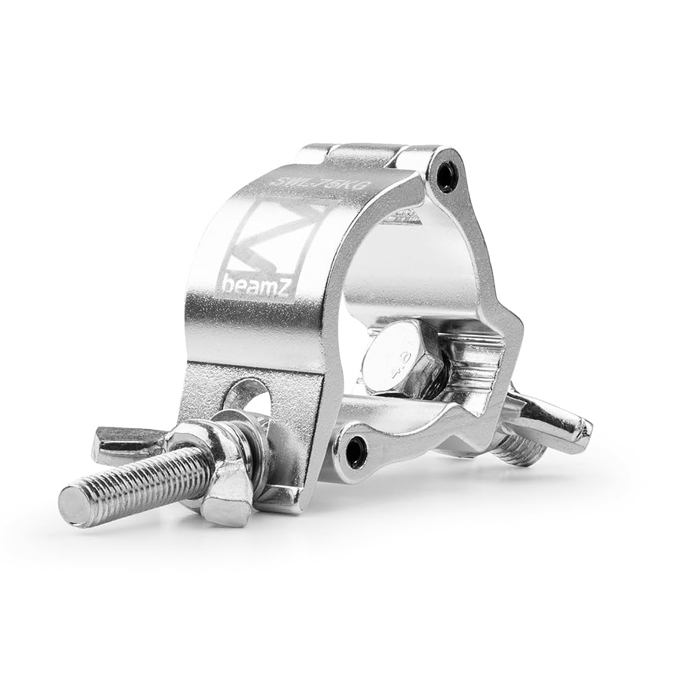 BeamZ BC38-75 Slimline Half Coupler Clamp – Aluminium Truss Clamps, Heavy Duty Lighting Clamps, 75kg Weight Capacity, Fits Tubes 37-40mm, Butterfly Nut Fixing, Stage & Event Light Mounting