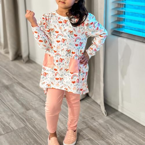 Image of Toddler Girls Long Sleeve Hi-Lo Tops Pant Outfit Fall Winter Clothes with Headband