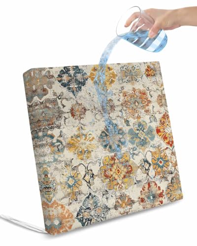 2 Pack Farmhouse Morocco Waterproof Cushion Covers with Ties, Outdoor Patio Chaise Lounge Chair Seat Cushion Slip Covers Replacement(Only Cover) Boho Abstract Shabby Texture Art 20