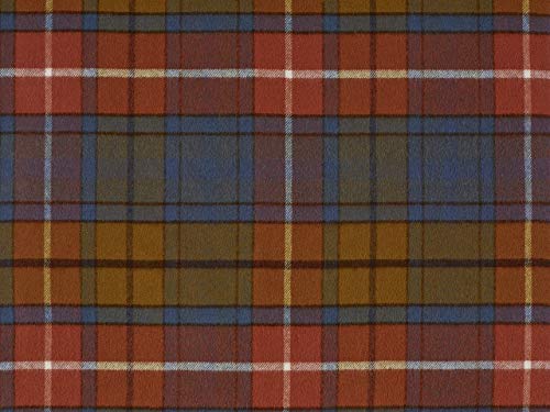 Moon Wool Plaid Throw Blanket, Merino Labmswool, Tartan Antique Buchanan, Made in UK