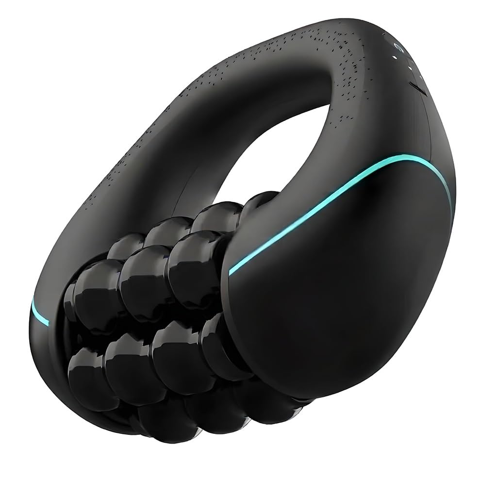 Handheld Rolling Massager for Deep Tissue Therapy, Rechargeable Body Massage Roller for Neck, Back and Legs, 400 Grams, Black-image-39