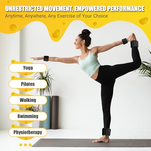 Wrist Ankle Weights Bangles 4lb/2lb for Women, Adjustable Silicone Pilates Weights Bracelet, Heavy Duty Fasteners Wearable Arm & Leg Weights for Yoga, Pilates, Barre, Walking and Gym (Set of 2)3