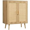 Iwell storage cabinet with adjustable shelf rattan cabinet with 2 doors rattan storage cabinet accent cabinet for living room dining room entryway natural  urban country home decor